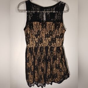 B Darlin Black and Gold Lace Dress